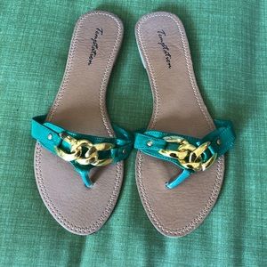Flat Turquoise Sandals